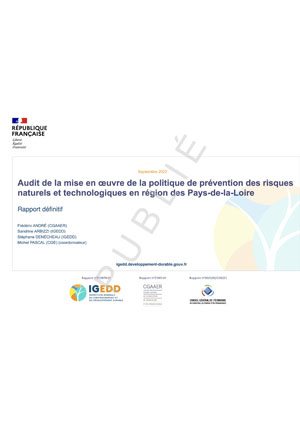 Audit de la mise en uvre de la politique de prvention des risques naturels et technologiques en rgion des Pays-de-la-Loire