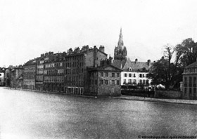 Inondations au quai de la Rpublique  Grenoble en 1859