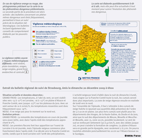Exemple de carte de vigilance et de bulletin rgional de suivi (mis du 20/12/2009)