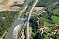Vue aérienne de la confluence Arc/Isère