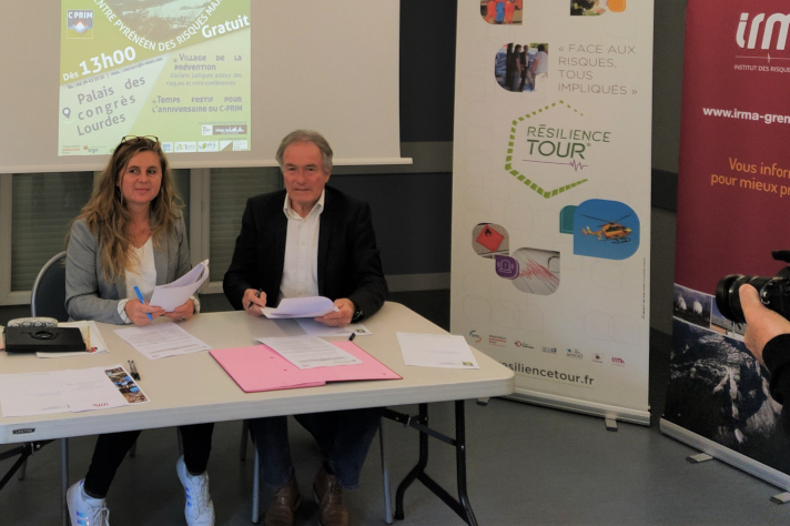 A Lourdes, lIRMa et le C-PRIM renouvellent leur convention de partenariat pour sensibiliser aux risques majeurs