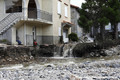 Crue du ruisseau de l'Holme - entrée d'une habitation détruite en aval de l'hôtel de la Loire