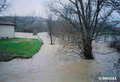Crue du Garon  Montagny le 2 dcembre 2003 - inondation en amont du syndicat des eaux