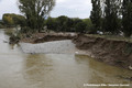 Inondations à Trèbes le 15 octobre 2018 - érosion des berges de l'Aude en rive droite