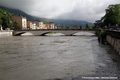 Crue de l'Isre  Grenoble en amont du pont Saint-Laurent