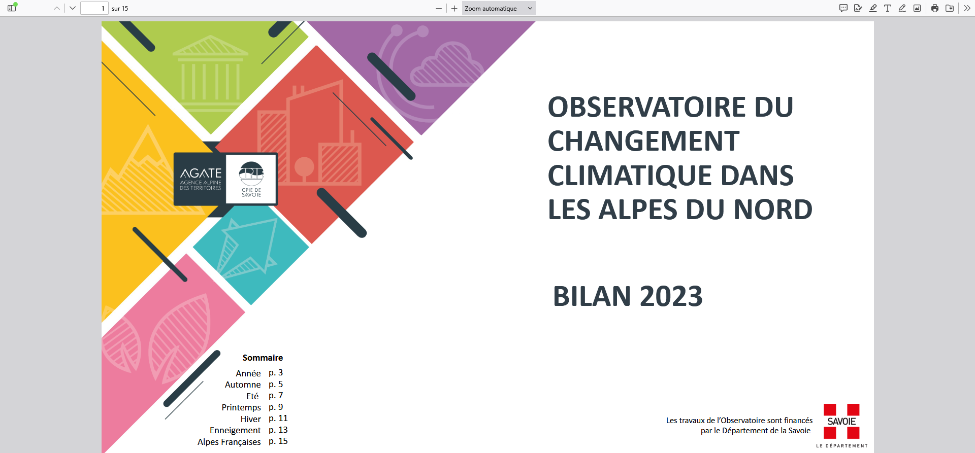 Observatoire du changement climatique dans les Alpes du Nord � Bilan 2023