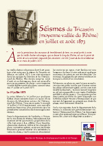 Séismes du Tricastin (moyenne vallée du Rhône) en juillet et août 1873
