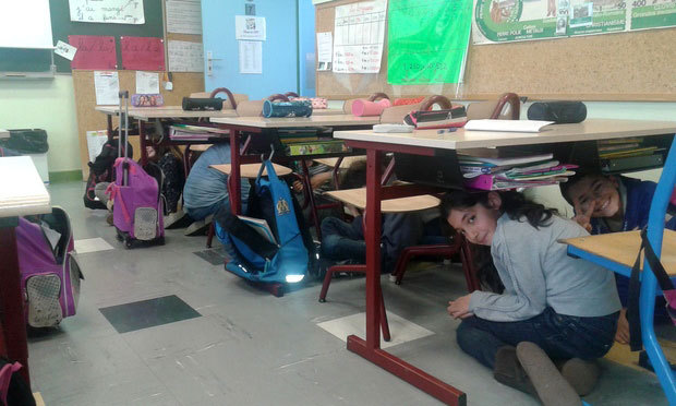IRMa - 26/02/2015 - Exercice de mise à l'abri pour la classe de CM1 (Follet) de l'école de Villancourt