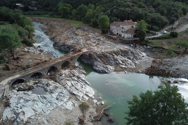 Consquences des inondations dans la Gard du 19 septembre 2020 sur la commune de Saint-Andr-de-Majencoules  IRMa / Sbastien Gominet