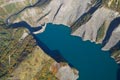 Vue aérienne du barrage de Monteynard