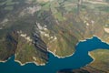 Vue aérienne de la combe du Mas et du glissement de terrain de l'Harmalière