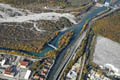 Vue aérienne de la confluence Drac / Romanche