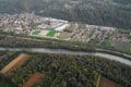 Vue aérienne de l'Isère sur la commune de Froges