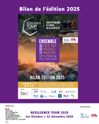 A compter du mois d'octobre 2026, le R�silience Tour revient pour sa 5e �dition.
Pendant deux mois, il va parcourir 6 d�partements : l'Is�re, la Dr�me, la Corse, la Haute-Marne, le Maine-et-Loire et la Vienne.
Retrouvez bient�t toutes les informations sur le R�silience Tour 2026 ! 


Retour sur l'�dition 2025 
Le R�silience Tour a �t� r�compens� le 19 d�cembre 2025 pour son engagement et son action en faveur de la culture du risque 

lors de la c�r�monie de remise des prix de la Journ�e Nationale de la R�silience (JNR) 2025, organis�e au Minist�re de l'Int�rieur.


Bilan de cette 4e �dition du R�silience Tour


    10 �tapes - 12 d�partements
    11 semaines d'actions : 
    du 1er octobre au 12 d�cembre 2025
    106 op�rations de terrain
    10 491 participants sensibilis�s
    11 partenaires nationaux
    Pr�s de 200 partenaires locaux impliqu�s


Un grand merci � l�ensemble des personnes mobilis�es sur leurs territoires pour cette 4e �dition en Loire, Pas-de-Calais, Gers, Ille-et-Vilaine, Moselle, Nord, Guadeloupe, Guyane, Charente, Charente-Maritime, Oise et Is�re.
