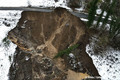 Glissement de terrain sur la RD 35 à Gerbaix (Savoie)