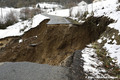 Glissement de terrain sur la RD 35 à Gerbaix (Savoie)