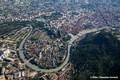 Vue a�rienne de l'Is�re � Grenoble - boucle de l'Ile Verte