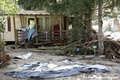 Crue de la Vésubie à Roquebillière lors de la tempête Alex - dégâts dans le camping