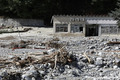 Crue de la Vésubie à Roquebillière lors de la tempête  Alex - usine EDF détruite