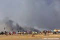 Incendie de la Teste de Buch depuis la plage de Biscarosse