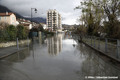 Inondation du quai Charpenay  La Tronche par la crue de l'Isre du 13/12/2023