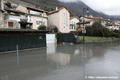 Inondation du quai Charpenay  La Tronche par la crue de l'Isre du 13/12/2023