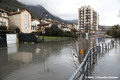 Inondation du quai Charpenay  La Tronche par la crue de l'Isre du 13/12/2023