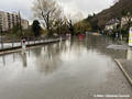 Inondation du quai Charpenay  La Tronche par la crue de l'Isre du 13/12/2023