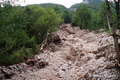 Ravinement dans le talweg de la Dent du Chat suite aux fortes pluies des 6 et 7 juin 2015