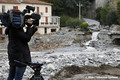 Un journaliste de France Télévision à Breil-sur-Roya après la crue du 2 octobre 2020 - tempête Alex