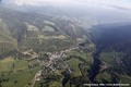 Vue aérienne des plages de dépôt et du village du Châtelard (Savoie)