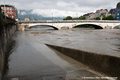 Crue de l'Isère à Grenoble - voies sur berges inondées