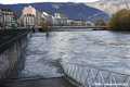 Crue de l'Isre  Grenoble le 13 dcembre 2023 - inondation des voies sur berges