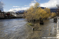 Crue de l'Isre du 13 dcembre 2023 - inondation de la piste cyclable quai Perrire