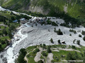 Crue du torrent des �tan�ons � la B�rarde - engravements du c�ne de d�jection vus depuis l'amont
