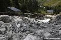 Crue du torrent des �tan�ons � la B�rarde - terrains �rod�s en rive gauche du nouveau lit