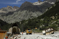Crue du torrent des �tan�ons � la B�rarde - d�g�ts autour de l'�glise et du nouveau lit du torrent
