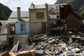 Crue du torrent des �tan�ons � la B�rarde - d�g�ts autour de l'�glise et du nouveau lit du torrent