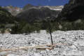 Crue du torrent des �tan�ons � la B�rarde - Pont de la RD 530 et lit du torrent totalement engrav�s