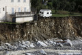 Erosion de la berge rive gauche de la Vésubie suite aux inondations du 02/10/2020 - tempête  Alex